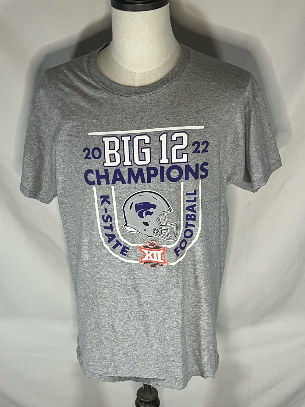 Blue 84 Kansas State Wildcats 2022 Big 12 Football Champions T-Shirt Large